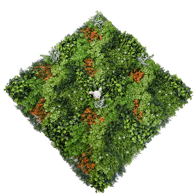 Dustproof Artificial Leaf Grass Wall Foliage Panels 40mm For Decoration