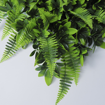 Tropical Decorative Artificial Plant Wall Panel 4*25cm Plastic Green Hedge For Garden