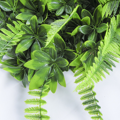 Tropical Decorative Artificial Plant Wall Panel 4*25cm Plastic Green Hedge For Garden