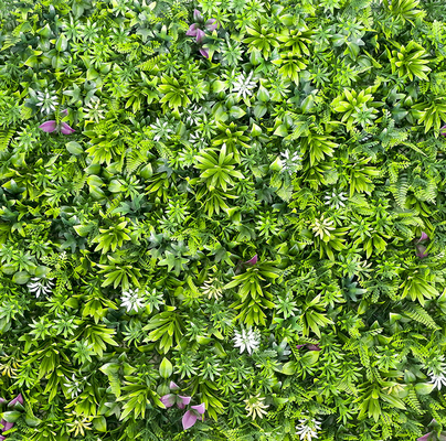 Plastic Restaurant Artificial Greenery Wall Panels 45mm