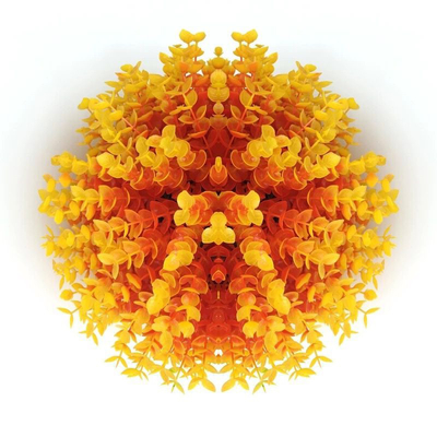 Plastic 1ft To 1.4ft Artificial Topiary Flower Balls